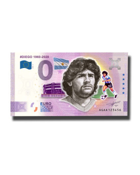 0 Euro Souvenir Banknote Thematic Diego 1960-2020 Colour Argentina AGAA - Set of 2