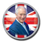 Crown Coloured Coin King Charles III UK