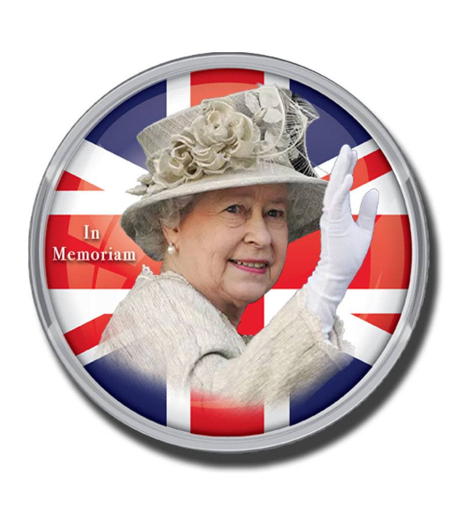 Crown Coloured Coin Queen Elizabeth II UK