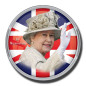 Crown Coloured Coin Queen Elizabeth II UK