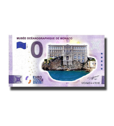 0 Euro Souvenir Banknote Musee Oceanographique De Monaco Colour Monaco UEAW 2022-1