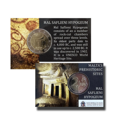 2022 Malta Hal Saflieni Hypogeum 2 Euro Coin Card