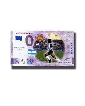Anniversary 0 Euro Souvenir Banknote Thematic Diego 1960-2020 Colour Argentina AGAA - Set of 2