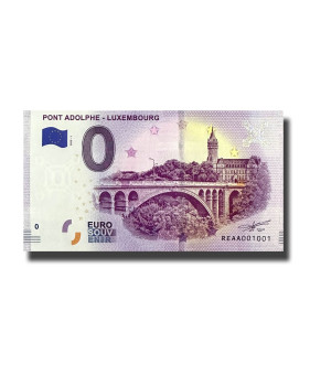 0 Euro Souvenir Banknote Pont Adolphe Luxemborg REAA 2019-1