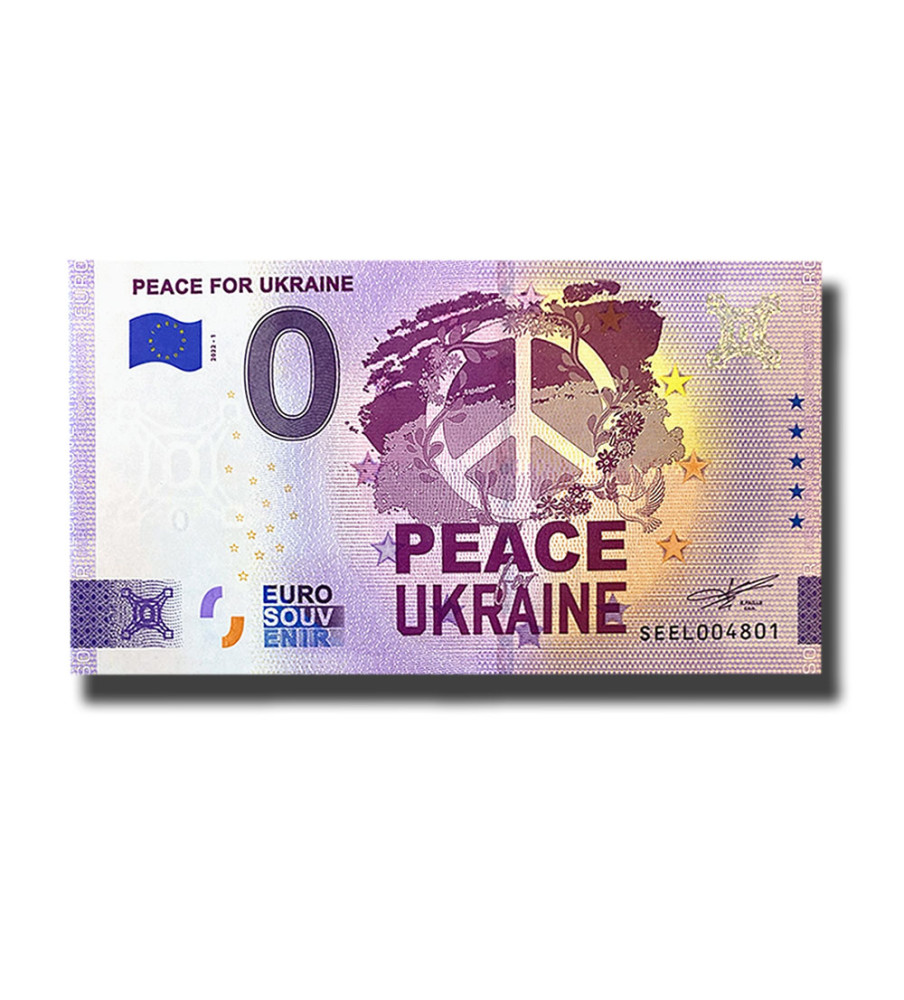0 Euro Souvenir Banknote Peace for Ukraine Italy SEEL 2022-1