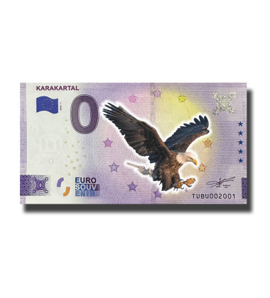 0 Euro Souvenir Banknote Karakartal Colour Turkey TUBU 2022-1