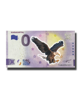 0 Euro Souvenir Banknote Karakartal Colour Turkey TUBU 2022-1