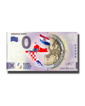 0 Euro Souvenir Banknote Croatia Euro Colour Croatia HRAF 2022-1