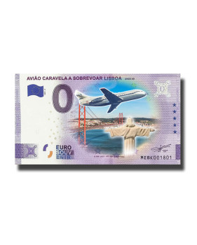 0 Euro Souvenir Banknote Aviao Caravela a Sobrevoar Lisboa Colour Portugal MEBK 2021-4