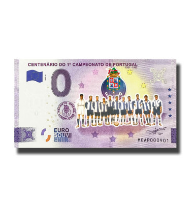 0 Euro Souvenir Banknote Centenario Do 1 Campeonato De Portugal Colour Portugal MEAP 2022-8