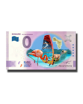 0 Euro Souvenir Banknote Bonaire Welcome To Paradise Colour Netherlands PECA 2022-1