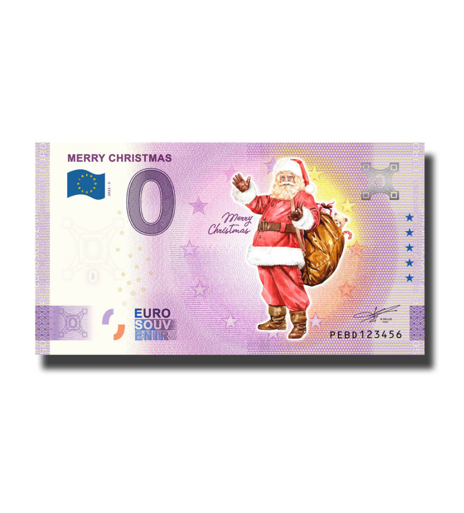 0 Euro Souvenir Banknote Merry Christmas Colour Netherlands PEBD 2022-3