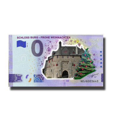 0 Euro Souvenir Banknote Schloss Burg - Frohe Weihnachten Merry Christmas Colour Germany XEJG 2022-16