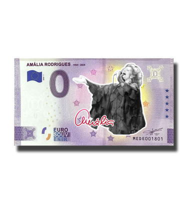 0 Euro Souvenir Banknote Amalia Rodrigues Colour Portugal MEDE 2020-1
