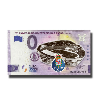 0 Euro Souvenir Banknote 70 Aniversario Do Estadio Das Antas Colour Portugal MEAP 2022-7