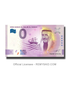 0 Euro Souvenir Banknote King Sabah Al Salim Al Sabah Kuwait KWAB 2022-1 - Set of 2 banknotes