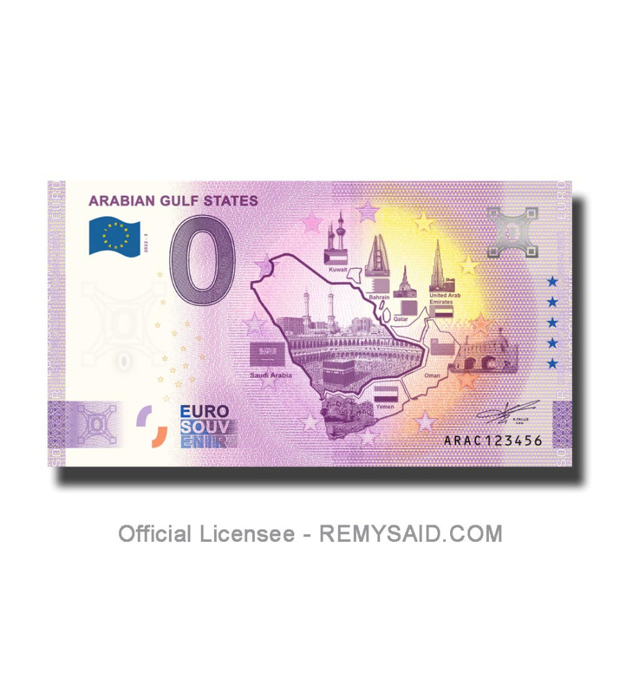 0 Euro Souvenir Banknote Arabian Gulf States UAE ARAC 2022-3
