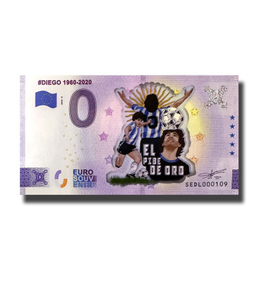 0 Euro Souvenir Banknote Diego 1960-2020 Colour Italy SEDL 2022-2