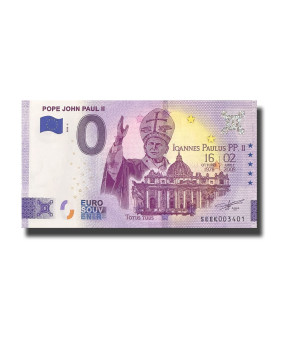 0 Euro Souvenir Banknote Pope John Paul II Italy SEEK 2022-3