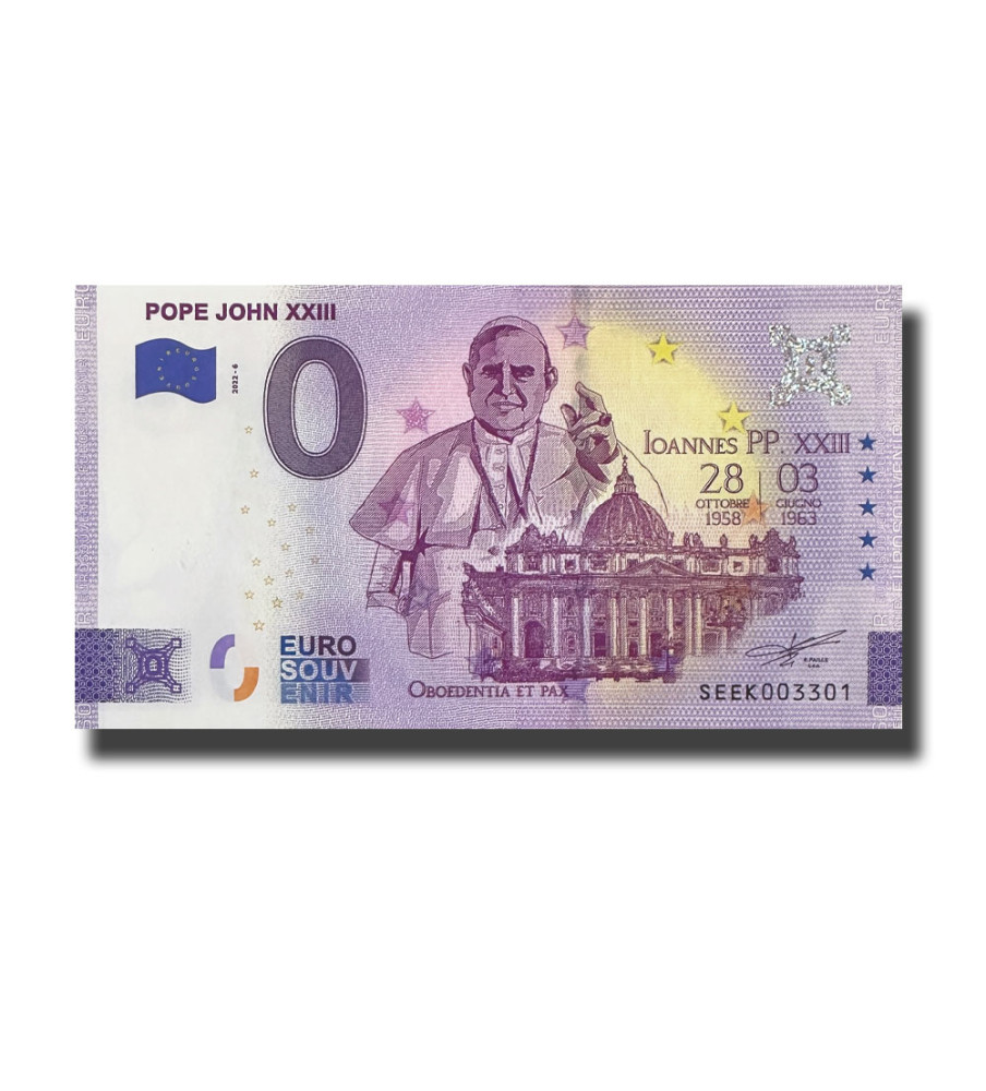 0 Euro Souvenir Banknote Pope John XXIII Italy SEEK 2022-6