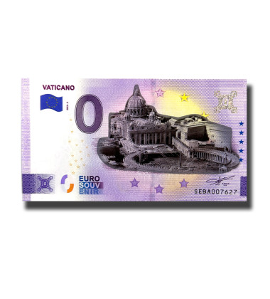 0 Euro Souvenir Banknote Vaticano Colour Italy SEBA 2022-2