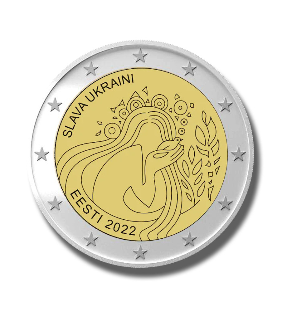 2022 Estonia Slava Ukraini - Glory to Ukraine 2 Euro Coin