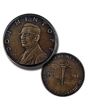 1974 Mintoff Medal 25 Sena Mexxej Rare