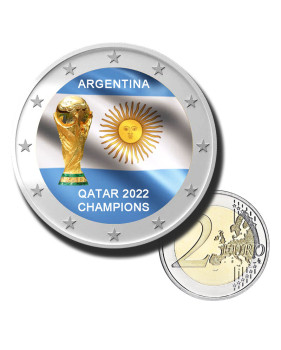 2 Euro Coloured Coin World Cup Qatar 2022 Champions - Argentina