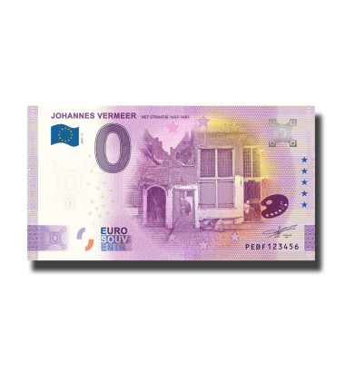 0 Euro Souvenir Banknote Thematic Johannes Vermeer Netherlands PEBF 2021 - Complete Set of 6