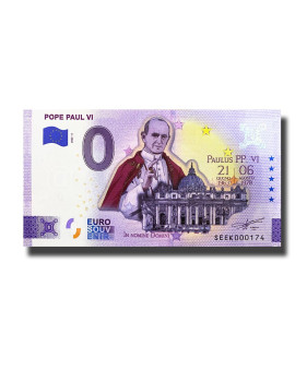 0 Euro Souvenir Banknote Pope Paul VI Colour Italy SEEK 2022-5