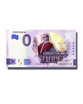 0 Euro Souvenir Banknote Pope Pius XII Colour Italy SEEK 2022-7