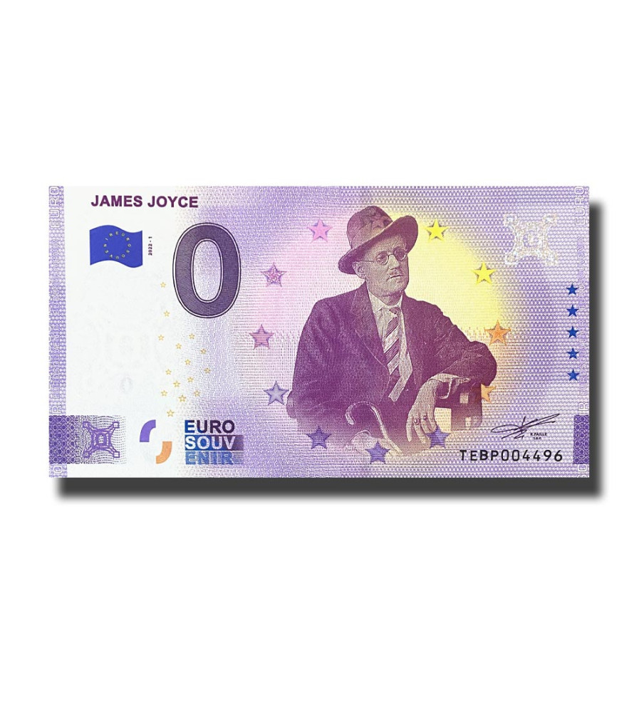 0 Euro Souvenir Banknote James Joyce Ireland TEBP 2022-1