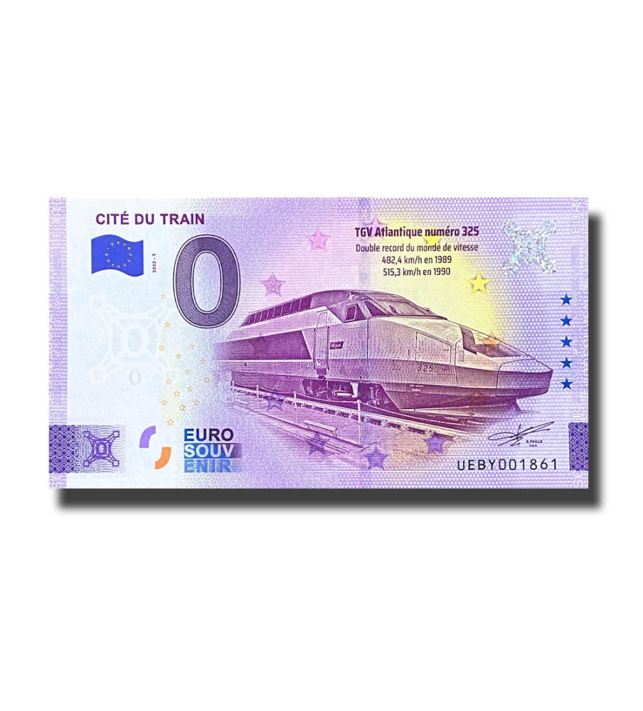 0 Euro Souvenir Banknote Cite Du Train France UEBY 2022-3