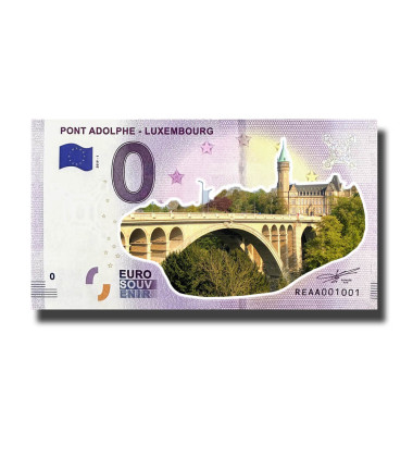 0 Euro Souvenir Banknote Pont Adolphe Colour Luxemborg REAA 2019-1