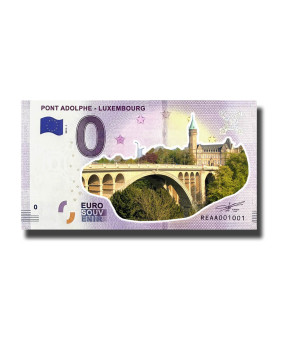 0 Euro Souvenir Banknote Pont Adolphe Colour Luxemborg REAA 2019-1