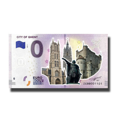 0 Euro Souvenir Banknote City of Ghent Colour Belgium ZEBB 2019-1