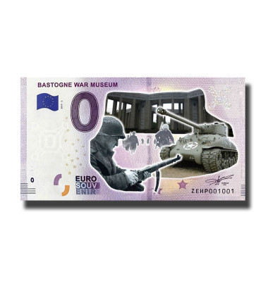0 Euro Souvenir Banknote Bastogne War Museum Colour Belgium ZEHP 2019-2