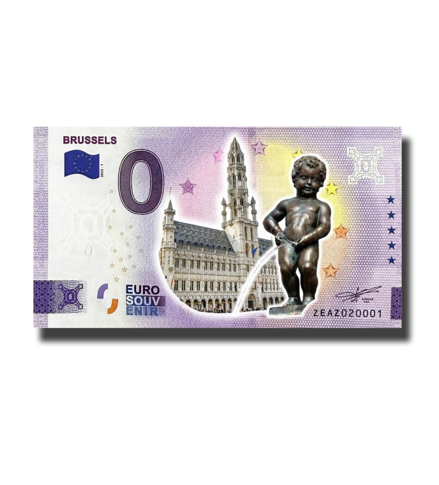 0 Euro Souvenir Banknote Brussels Colour Belgium ZEAZ 2022-1