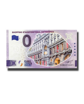 0 Euro Souvenir Banknote Shopping Stadsfeestzaal Antwerpen Colour Belgium ZEBD 2022-1