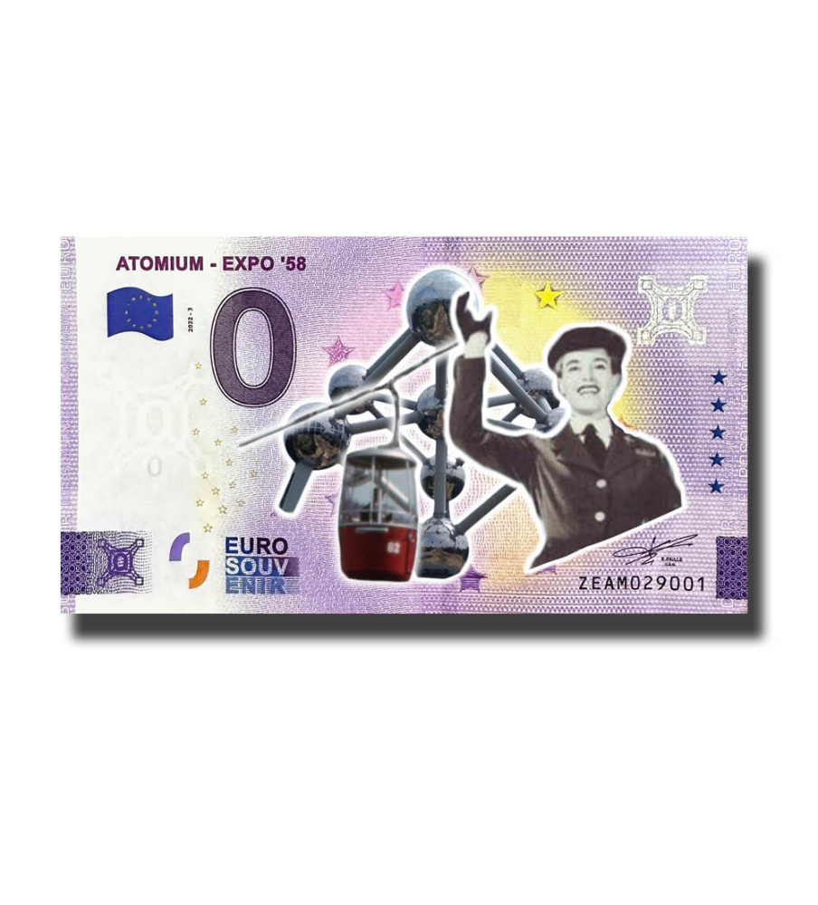 0 Euro Souvenir Banknote Atomium - Expo '58 Colour Belgium ZEAM 2022-3
