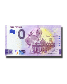 0 Euro Souvenir Banknote Pope Francis Italy SEEK 2022-1