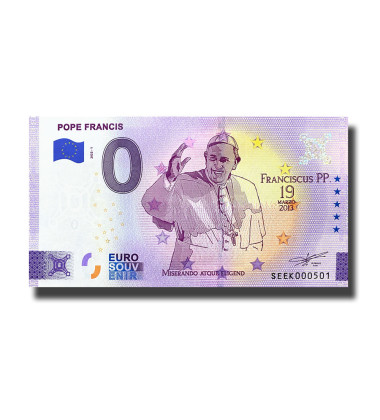 0 Euro Souvenir Banknote Pope Francis ERROR Italy SEEK 2022-1