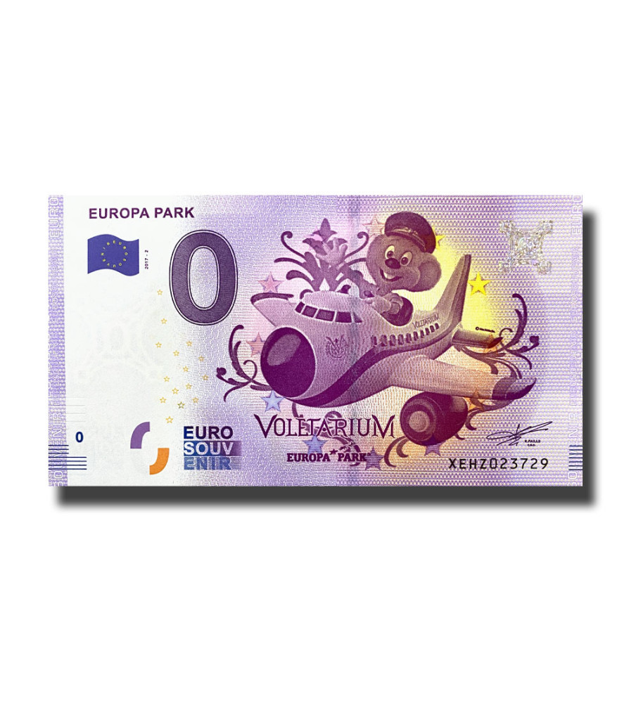 0 Euro Souvenir Banknote Europa Park Germany XEBH 2017-2