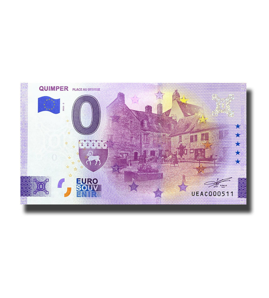 0 Euro Souvenir Banknote Quimper Palace Au Beurre France UEAC 2022-3