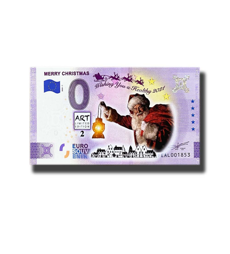 0 Euro Souvenir Banknotes Merry Christmas Colour Malta FEAL 2020-1