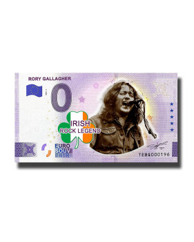 0 Euro Souvenir Banknote Rory Gallagher - Irish Rock Legend Colour Ireland TEBQ 2022-2