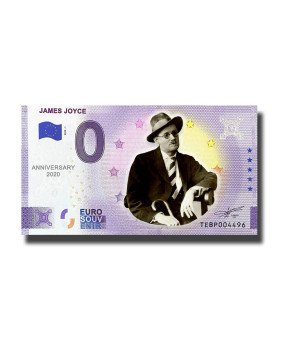 0 Euro Souvenir Banknote James Joyce Colour Ireland TEBP 2022-1