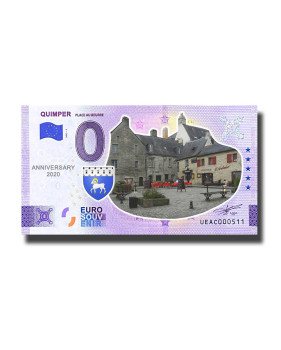 Anniversary 0 Euro Souvenir Banknote Quimper Palace Au Beurre Colour France UEAC 2022-3