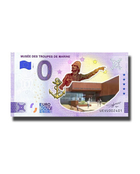 0 Euro Souvenir Banknote Musee Des Troupes De Marine Colour France UEVU 2022-1