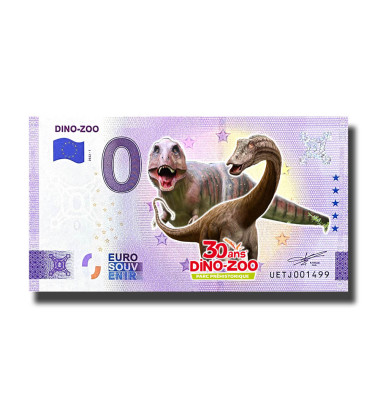 0 Euro Souvenir Banknote Dino-Zoo Park Prehistorique Colour France UETJ 2022-1